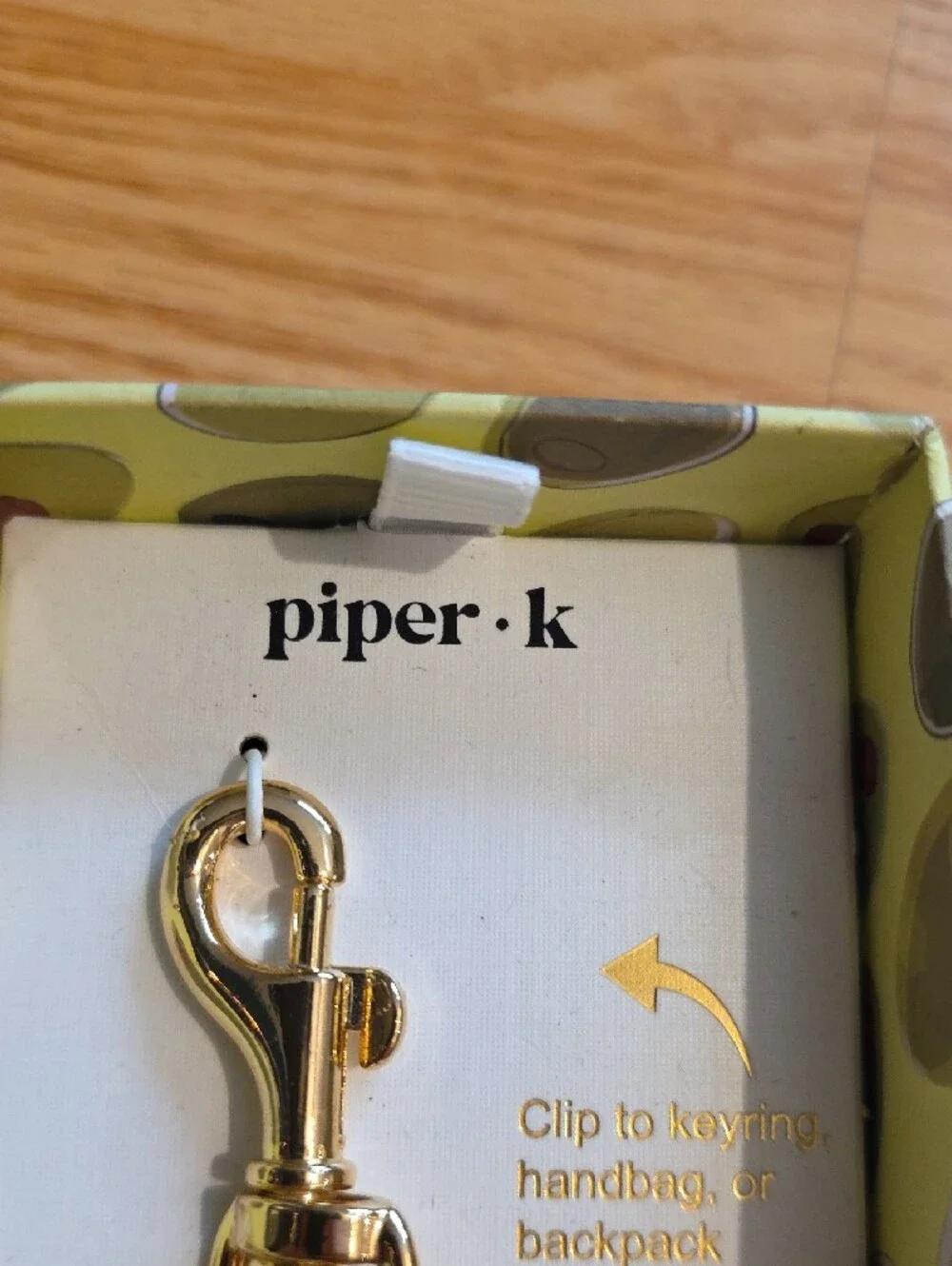piper•k Gold Martini & Olive Bag Charm Key Chain